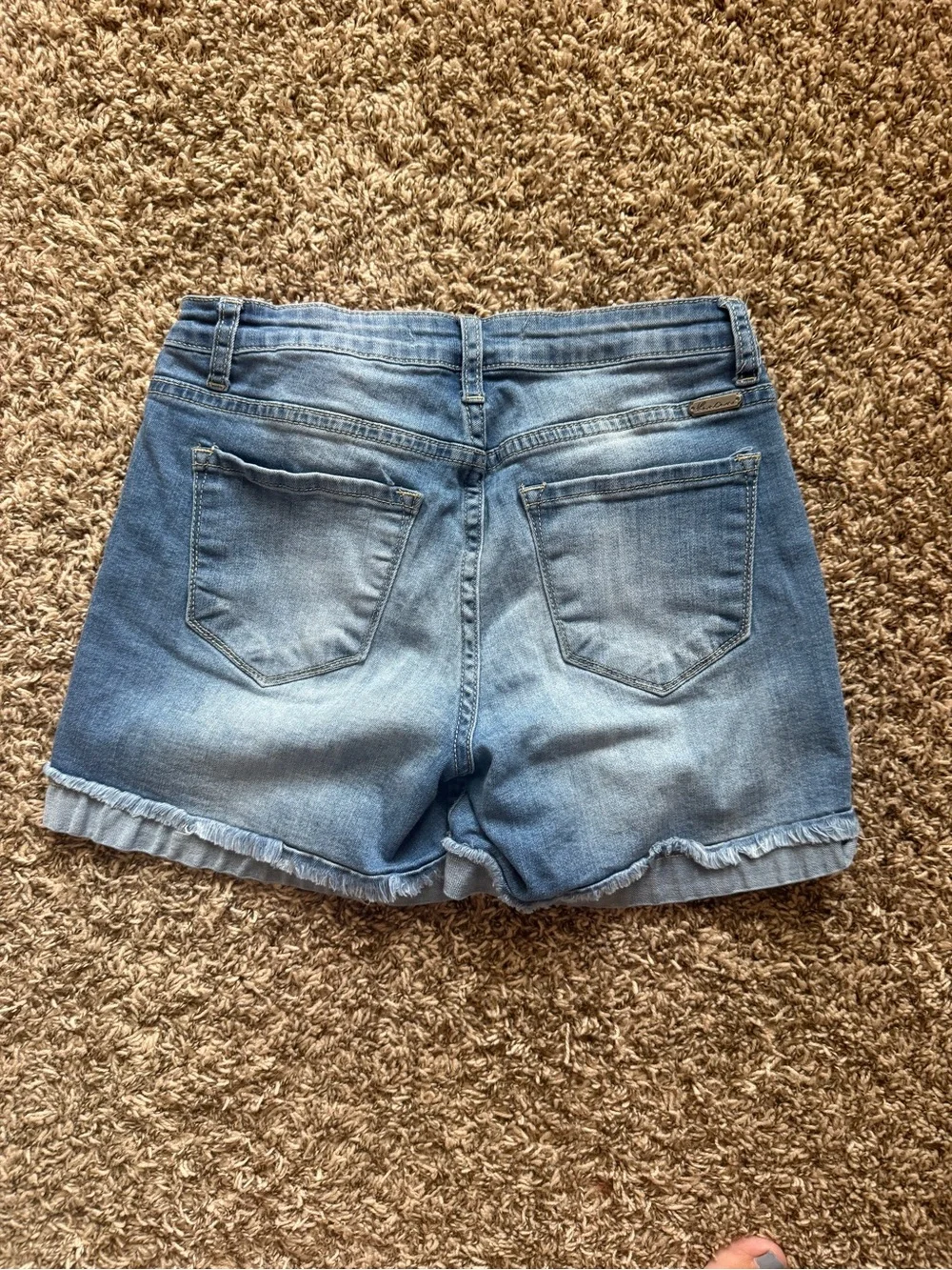 KanCan Blue Distressed Denim Shorts